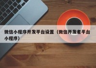 微信小程序開發(fā)平臺設置（微信開發(fā)者平臺 小程序）