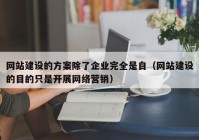 網(wǎng)站建設(shè)的方案除了企業(yè)完全是自（網(wǎng)站建設(shè)的目的只是開展網(wǎng)絡(luò)營銷）