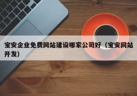 寶安企業(yè)免費(fèi)網(wǎng)站建設(shè)哪家公司好（寶安網(wǎng)站開發(fā)）