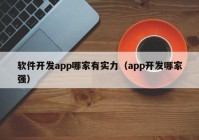 軟件開發(fā)app哪家有實力（app開發(fā)哪家強）