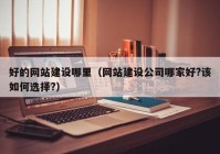 好的網(wǎng)站建設(shè)哪里（網(wǎng)站建設(shè)公司哪家好?該如何選擇?）