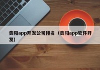 貴陽app開發(fā)公司排名（貴陽app軟件開發(fā)）