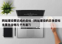 網(wǎng)站建設要達成的目標（網(wǎng)站建設的總體目標主要包含哪幾個方面?）