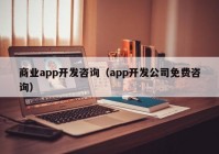 商業(yè)app開發(fā)咨詢（app開發(fā)公司免費咨詢）